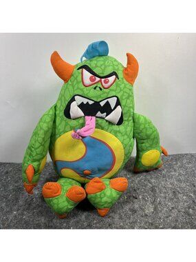 2006 Jakks Gross Out Doodle Monster Green 14" Plush Stuffed Animal